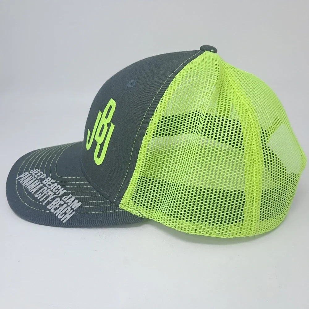 Jeep Beach Jam Trucker Hat Mens Cap Mesh Snapback JBJ‎ Panama City Beach Neon
